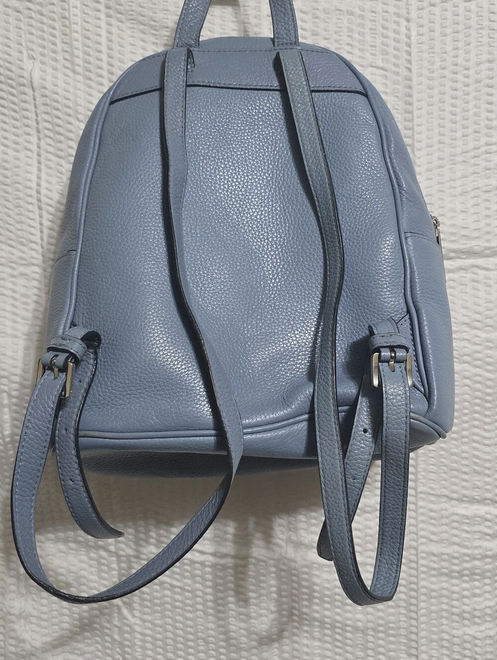 Michael Kors Powder Blue Pebbled Leather Backpack